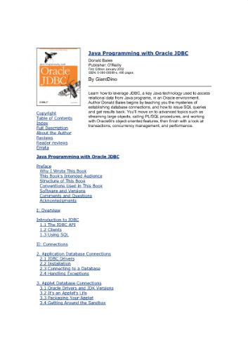 دانلود نسخه کامل کتاب Java Programming with Oracle JDBC