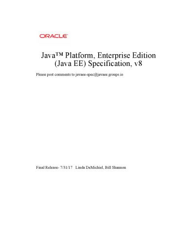 دانلود نسخه کامل کتاب Java™ Platform, Enterprise Edition (Java EE) Specification 8.0