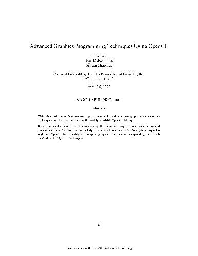 دانلود نسخه کامل کتاب Advanced Graphics Programming Techniques Using OpenGL