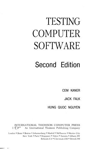 دانلود نسخه کامل کتاب Testing computer software