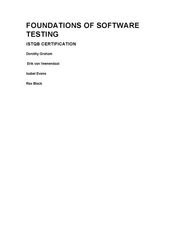 دانلود نسخه کامل کتاب Foundations of Software Testing: ISTQB Certification