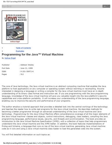 دانلود نسخه کامل کتاب Programming for the Java (TM) Virtual Machine