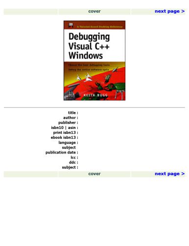 دانلود نسخه کامل کتاب Debugging Visual C++ Windows