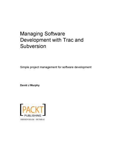 دانلود نسخه کامل کتاب Managing Software Development with Trac and Subversion