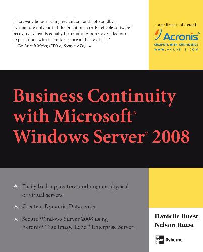 دانلود نسخه کامل کتاب Business Continuity with Microsoft Windows Server 2008