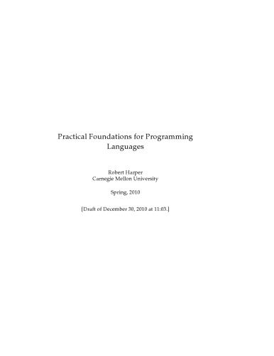دانلود نسخه کامل کتاب Practical foundations for programming languages