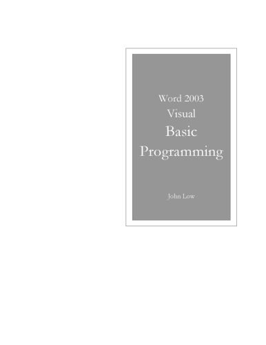 دانلود نسخه کامل کتاب Word 2003 Visual Basic Programming
