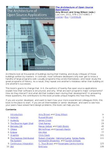دانلود نسخه کامل کتاب The Architecture Of Open Source Applications