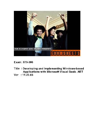 دانلود نسخه کامل کتاب Developing and Implementing Windows-based Applications with Microsoft Visual Basic.NET (ver. 11.20.03)