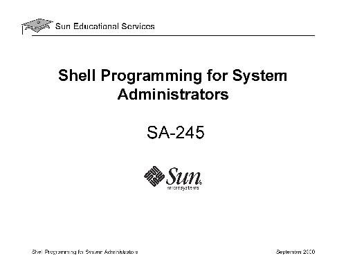 دانلود نسخه کامل کتاب SA-245 Shell Programming for System Administrators