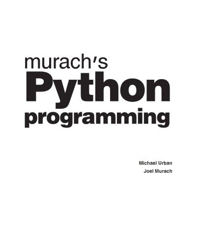 دانلود نسخه کامل کتاب Murach’s Python programming : beginner to pro