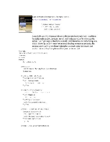 دانلود نسخه کامل کتاب Lean Software Development: An Agile Toolkit (The Agile Software Development Series)