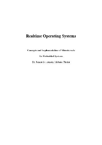 دانلود نسخه کامل کتاب Realtime Operating Systems. Concepts and Implementation of Microkernels