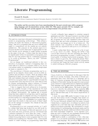 دانلود نسخه کامل کتاب Literate programming