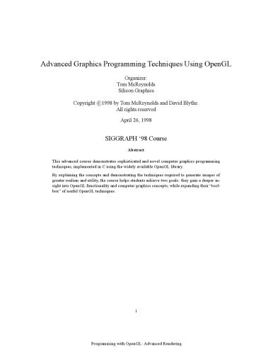 دانلود نسخه کامل کتاب Advanced Graphics Programming Techniques Using OpenGL