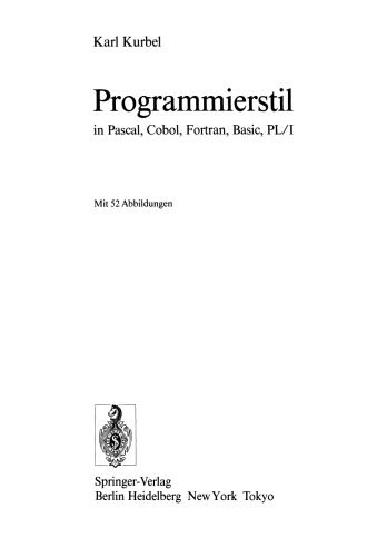 دانلود نسخه کامل کتاب Programmierstil in Pascal, Cobol, Fortran, Basic, PL/I
