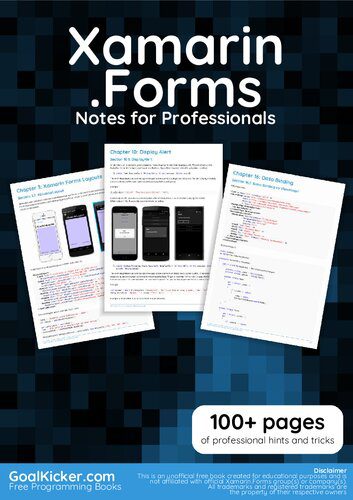 دانلود نسخه کامل کتاب Xamarin.Forms Notes for Professionals book