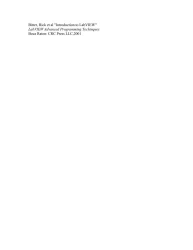 دانلود نسخه کامل کتاب LabVIEW Advanced Programming Techniques