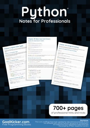 دانلود نسخه کامل کتاب Python Notes for Professionals