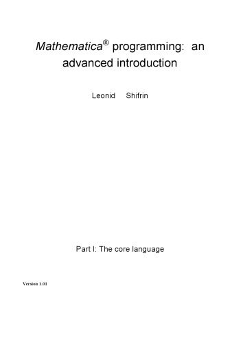 دانلود نسخه کامل کتاب Mathematica programming: an advanced introduction
