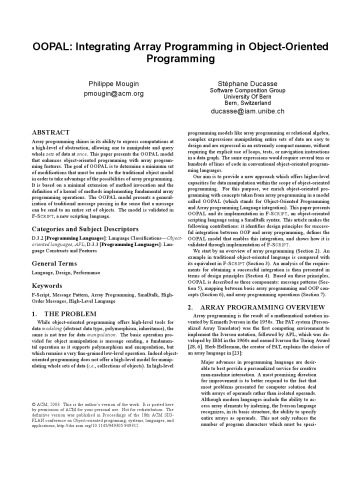 دانلود نسخه کامل کتاب OOPAL.Integrating array programming in object-oriented programming