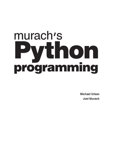 دانلود نسخه کامل کتاب Murach’s Python Programming