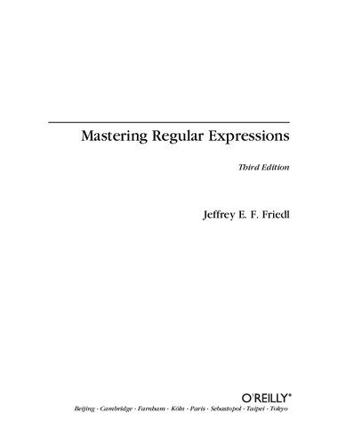 دانلود نسخه کامل کتاب Mastering Regular Expressions 3rd : Regular Expressions
