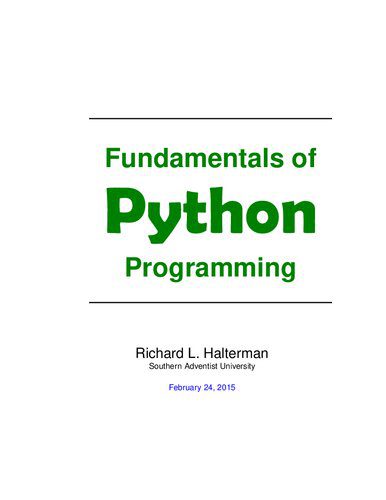 دانلود نسخه کامل کتاب Fundamentals of Python Programming