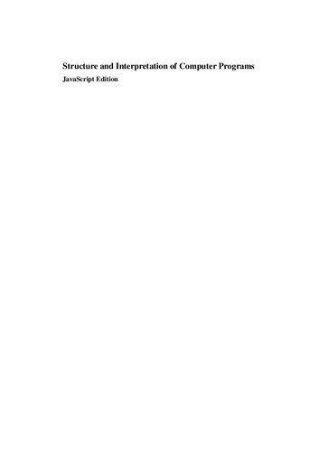 دانلود نسخه کامل کتاب Structure and Interpreations of Programs: JavaScript Edition