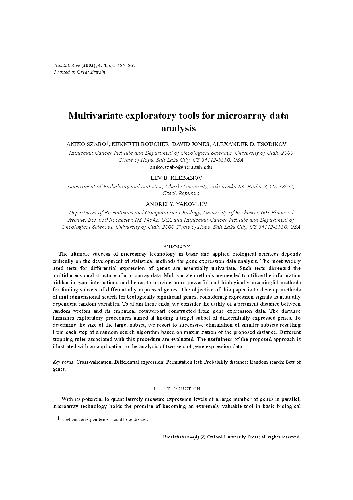 دانلود نسخه کامل کتاب Multivariate exploratory tools for microarray data analysis