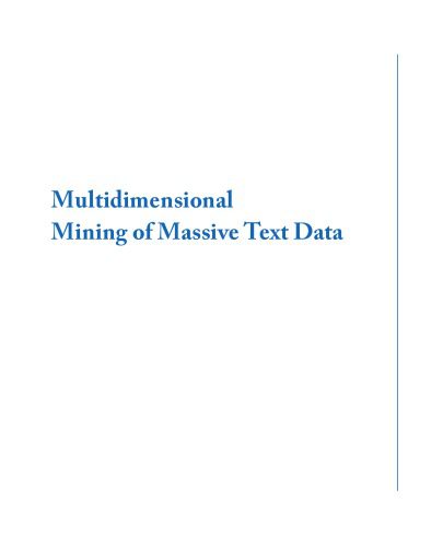 دانلود نسخه کامل کتاب Multidimensional Mining of Massive Text Data