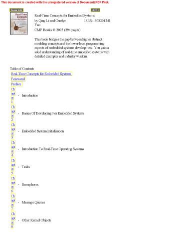 دانلود نسخه کامل کتاب Real-Time Concepts for Embedded Systems