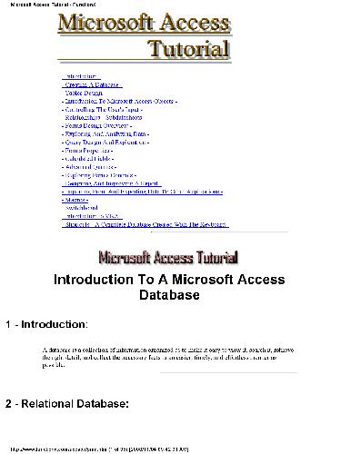 دانلود نسخه کامل کتاب Database Design Microsoft Access Tutorial
