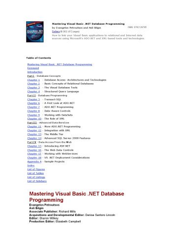 دانلود نسخه کامل کتاب Mastering Visual Basic .NET Database Programming