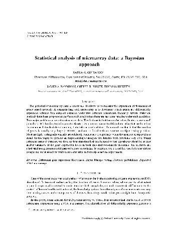دانلود نسخه کامل کتاب Statistical analysis of microarray data: a Bayesian approach