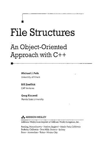 دانلود نسخه کامل کتاب File Structures: An Object-Oriented Approach with C++
