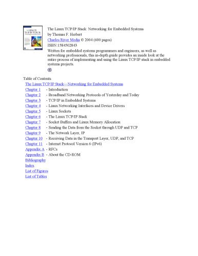 دانلود نسخه کامل کتاب Linux TCP-IP Stack. Networking for Embedded Systems
