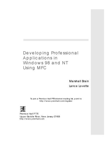 دانلود نسخه کامل کتاب Developing Professional Applications for Windows 98 and NT Using MFC