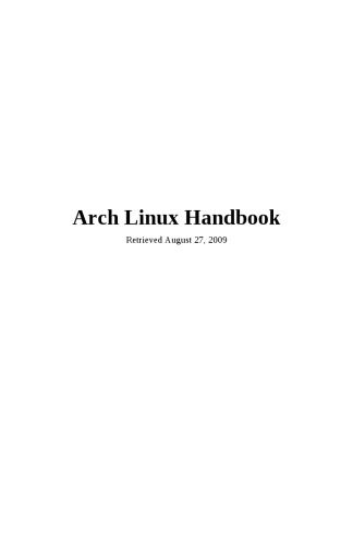 دانلود نسخه کامل کتاب Arch Linux Handbook: A Simple, Lightweight Linux Handbook