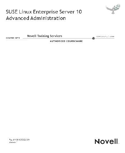 دانلود نسخه کامل کتاب SUSE Linux Enterprise Server 10. Advanced Administration