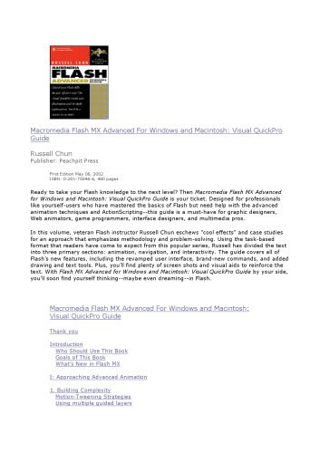 دانلود نسخه کامل کتاب Macromedia Flash MX Advanced for Windows and Macintosh Visual QuickPro Guide