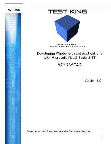 دانلود نسخه کامل کتاب Visual Basic NET – Developing Windows Based Applications with VB NET