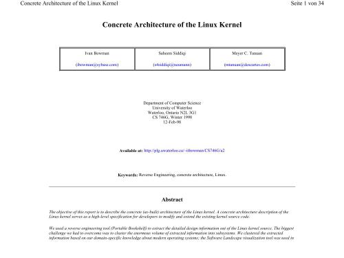 دانلود نسخه کامل کتاب Concrete Architecture of the Linux Kernel