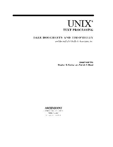 دانلود نسخه کامل کتاب UNIX Text Processing