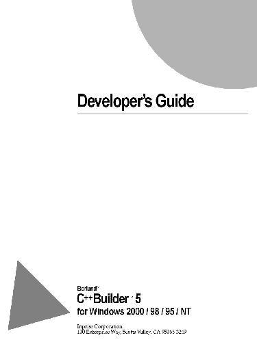 دانلود نسخه کامل کتاب Developer’s Guide. C++Builder 5 for Windows 2000 / 98 / 95 / NT