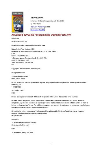 دانلود نسخه کامل کتاب Advanced 3D Game Programming with DirectX 9.0