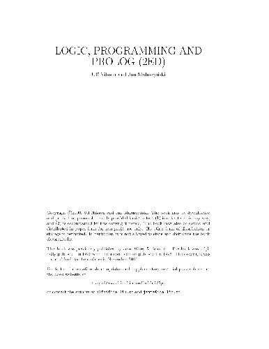 دانلود نسخه کامل کتاب Logic, Programming and Prolog