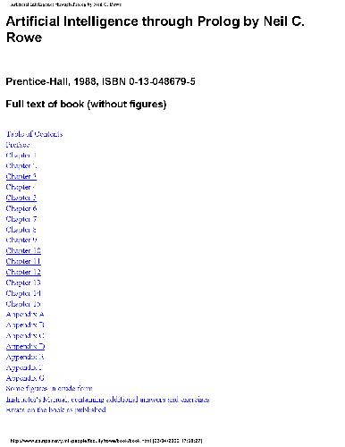 دانلود نسخه کامل کتاب Artificial Intelligence Through Prolog