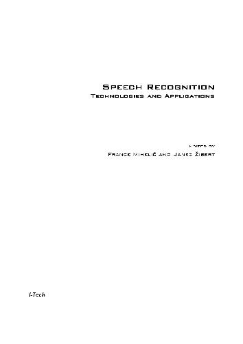 دانلود نسخه کامل کتاب Speech recognition. Technologies and applications