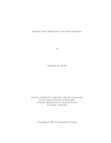 دانلود نسخه کامل کتاب Missing Data Problems in Machine Learning